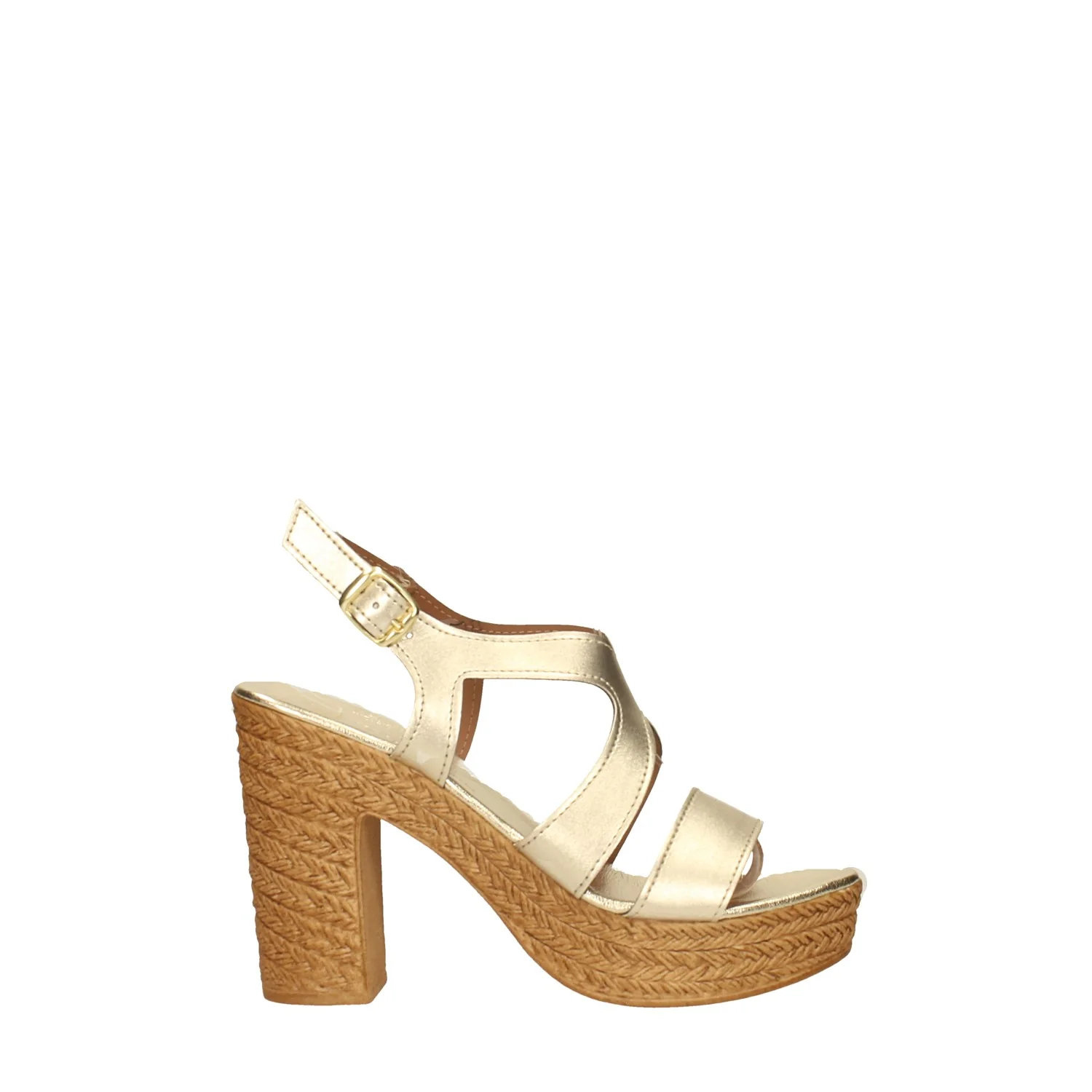 Sandali cross over con zeppa. Made in Italy. Tacco alto 11cm