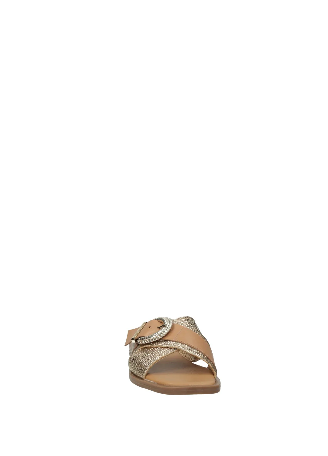 Sandali Donna Beige e Platinum in Vera Pelle - Image 4