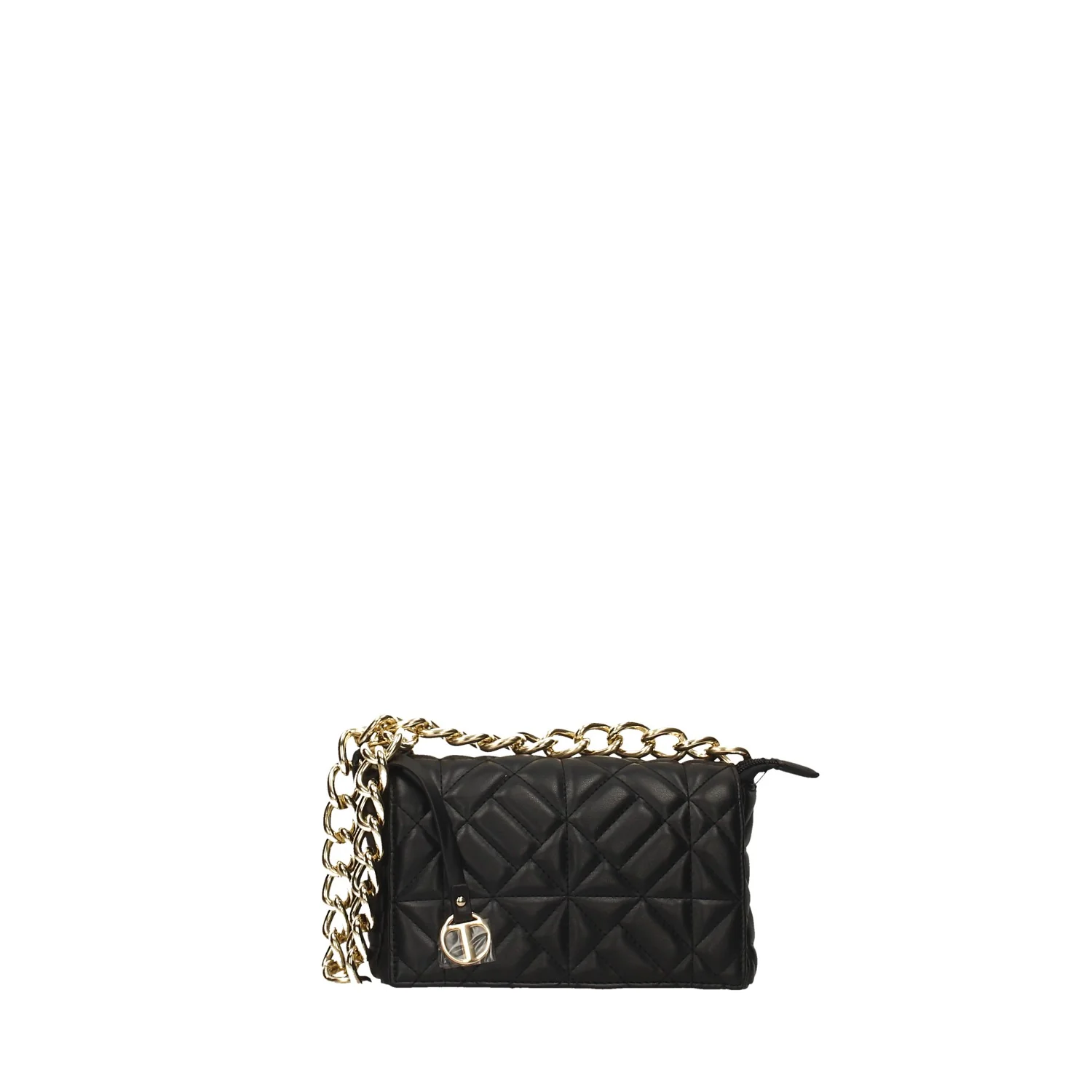 Pochette nera a tracolla con catena