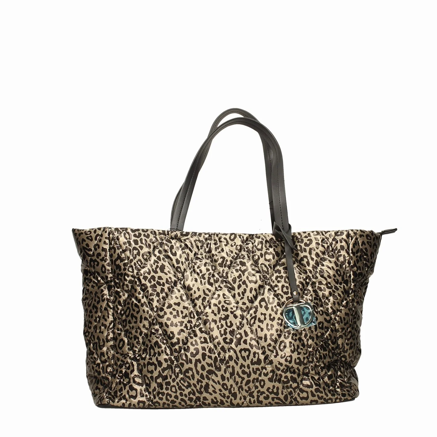 Borsa verde leopardata in tessuto