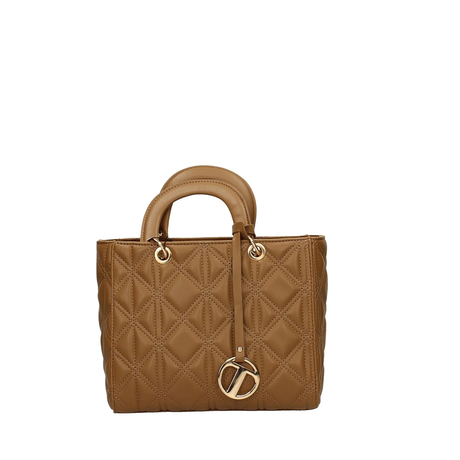 Borsa Tote in tessuto con motivo trapuntato. con pendaglio. - Image 2