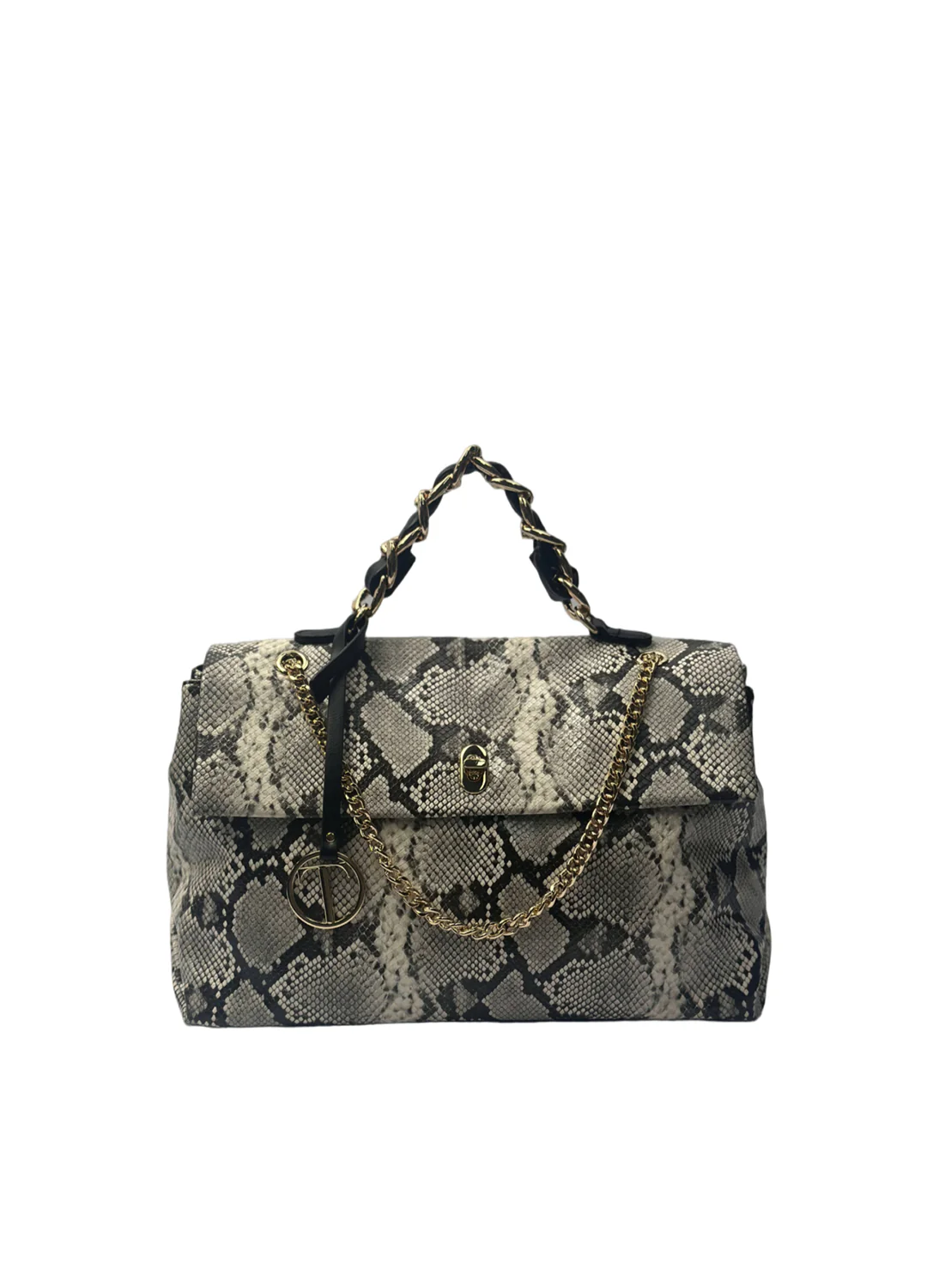 Borsa a mano con tracolla pitonata