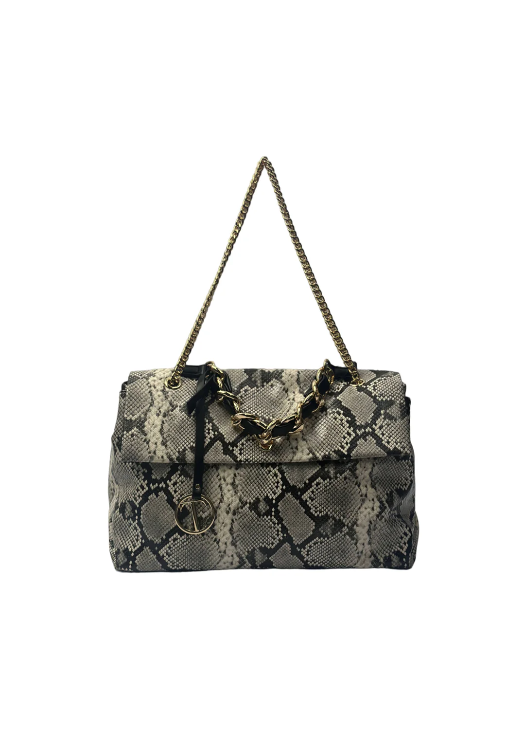 Borsa a mano con tracolla pitonata - Image 4