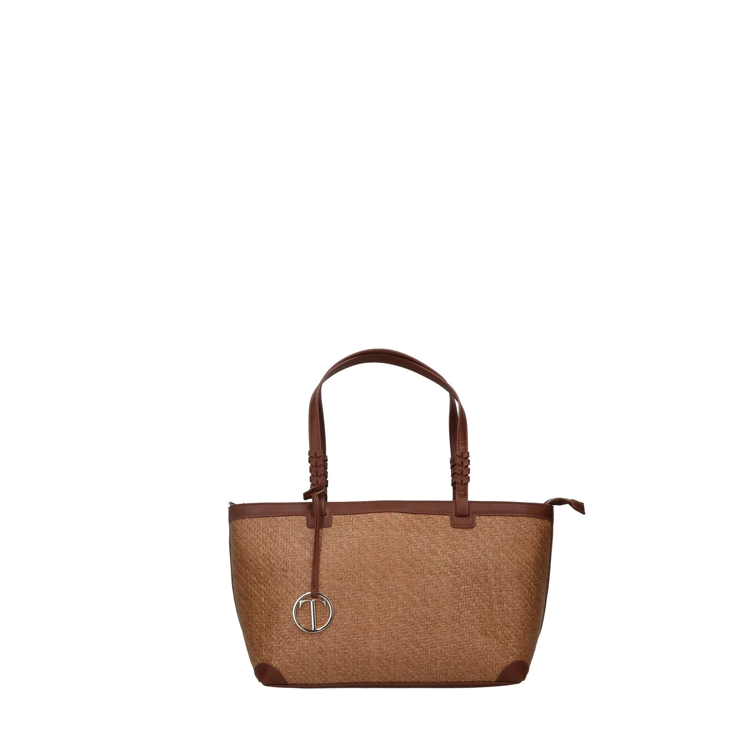 Borsa shopper con manico intrecciato