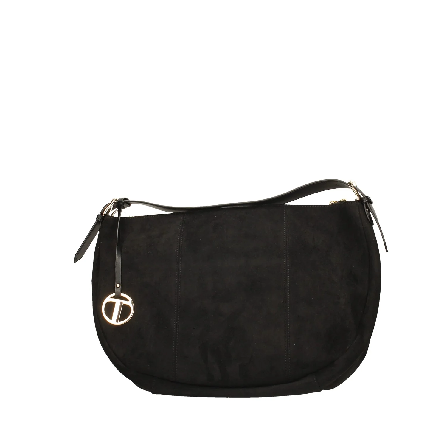 Borsa scamosciata con pendaglio