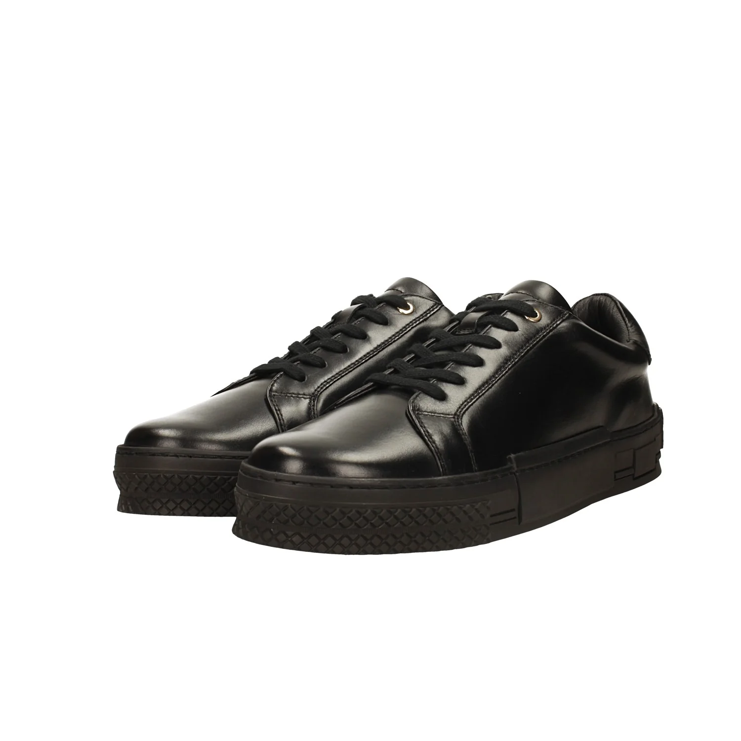 Sneakers basse in vera pelle total black - Image 2